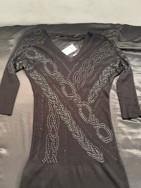 Cache Black Beaded Dress - NWT
